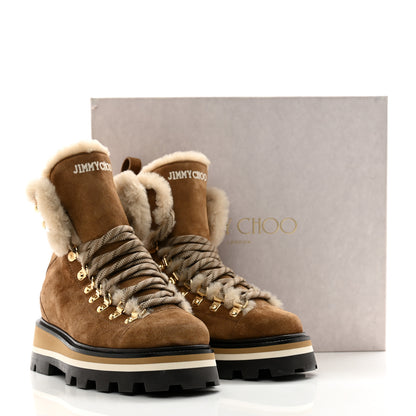 Jimmy Choo Suede Shearing Womens Chike Boots 35 Khaki Brown Barley 9 of 9