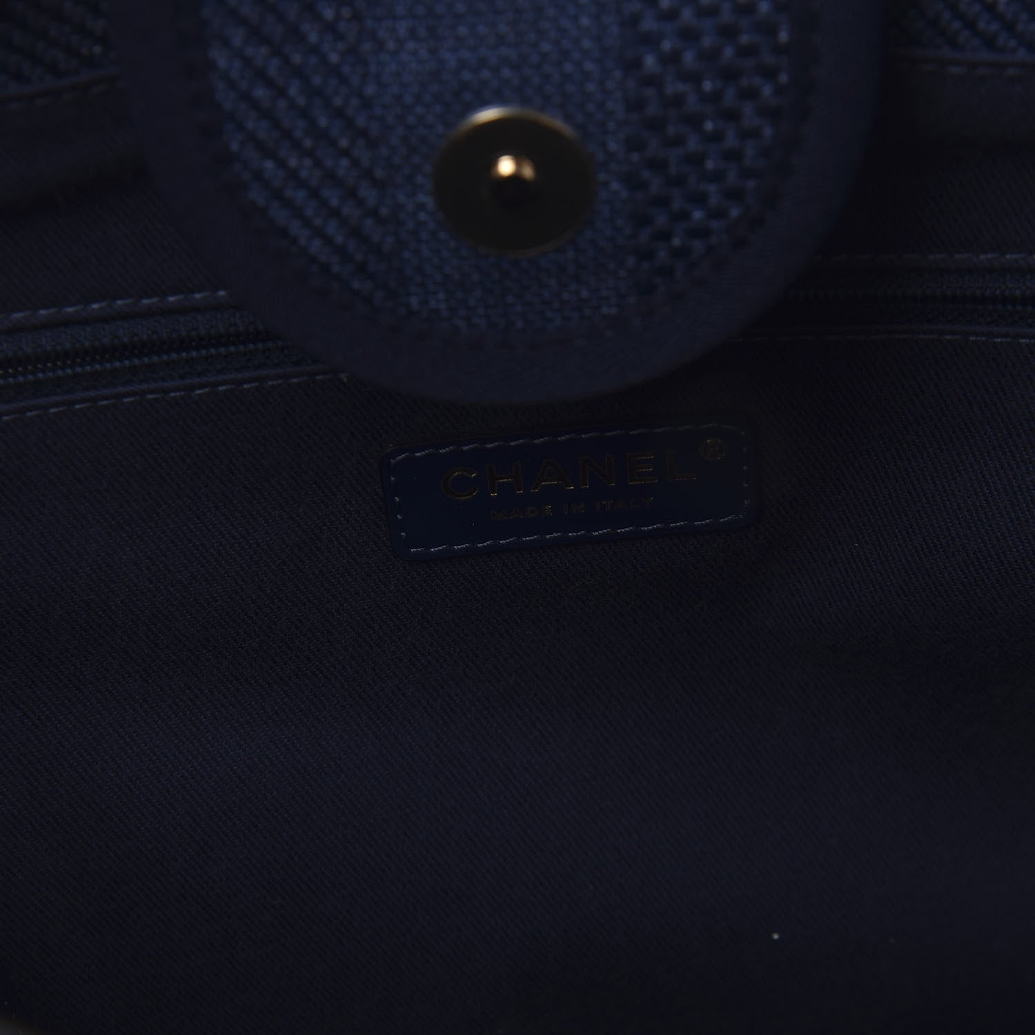 Chanel Mixed Fibers Striped Medium Deauville Tote Navy Blue 8 of 10