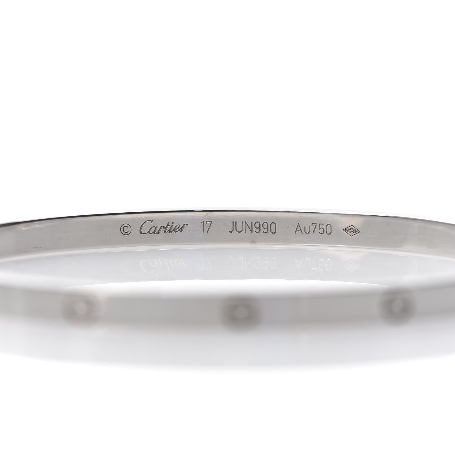 Cartier 18K White Gold Small LOVE Bracelet 17 3 of 5