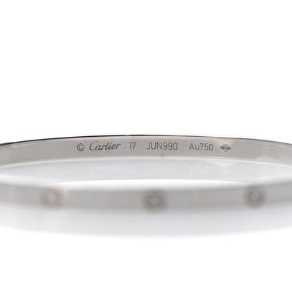 Cartier 18K White Gold Small LOVE Bracelet 17 3 of 5