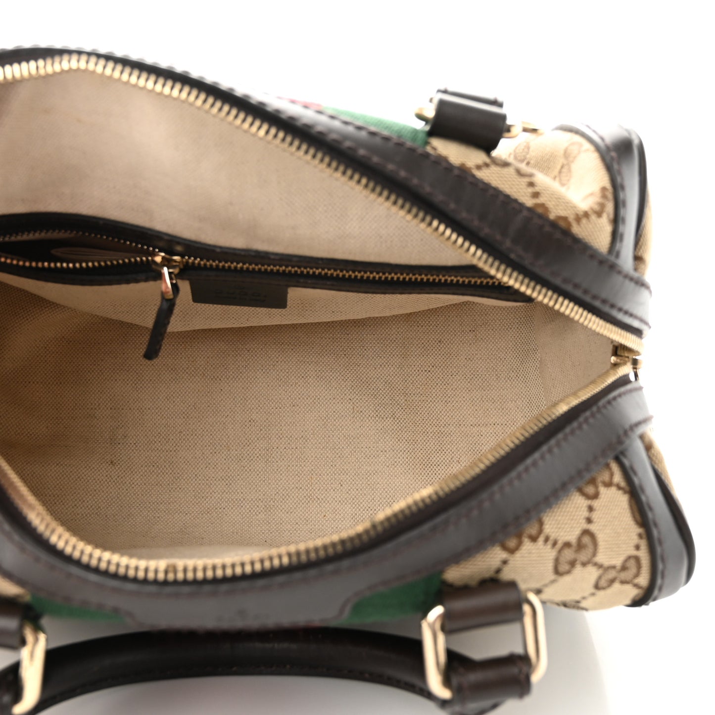 Monogram Vintage Web Small Boston Dark Brown