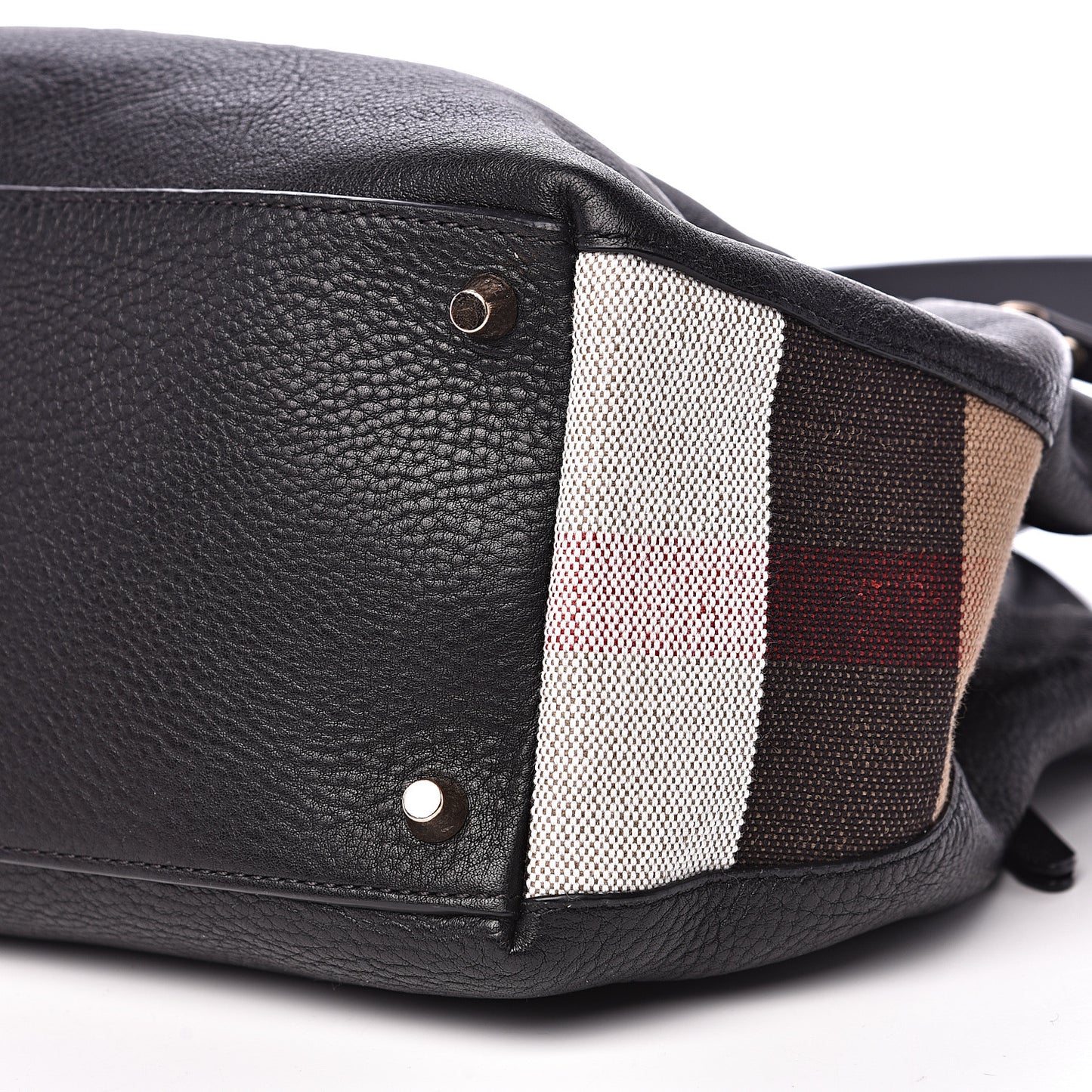 Grainy Calfskin House Check Small Maidstone Black