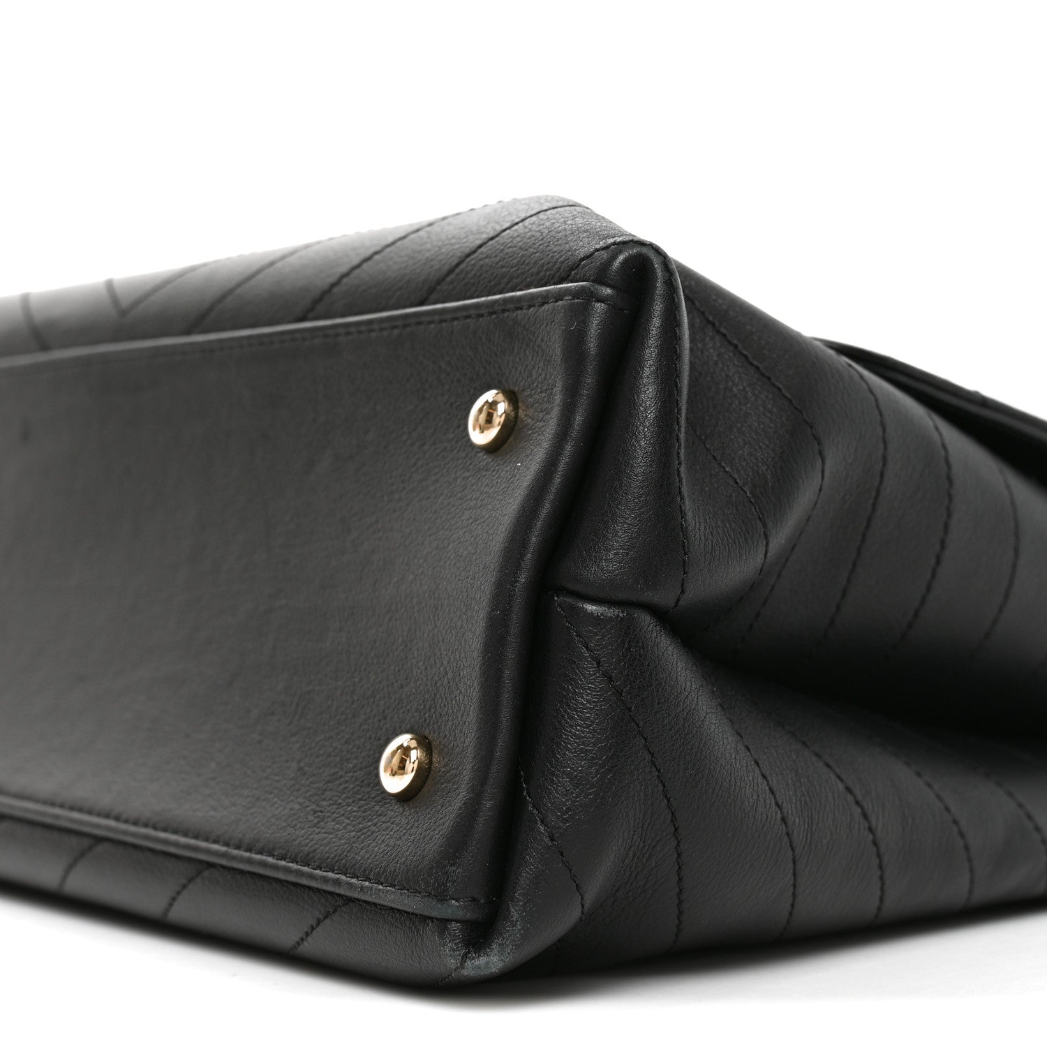Chanel Grained Calfskin Chevron Stitched Medium Chic Top Handle Flap Black 10 of 10