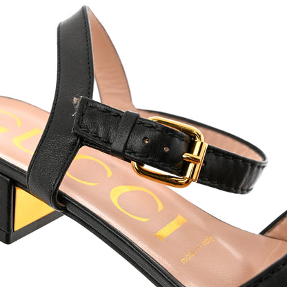 Gucci Nappa Charlotte Horsebit Block Heel 45mm Sandals 37 Black 13 of 14
