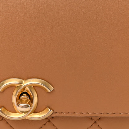 Chanel Calfskin Quilted Multi Pouching Flap And Coin Purse Beige 15 of 18