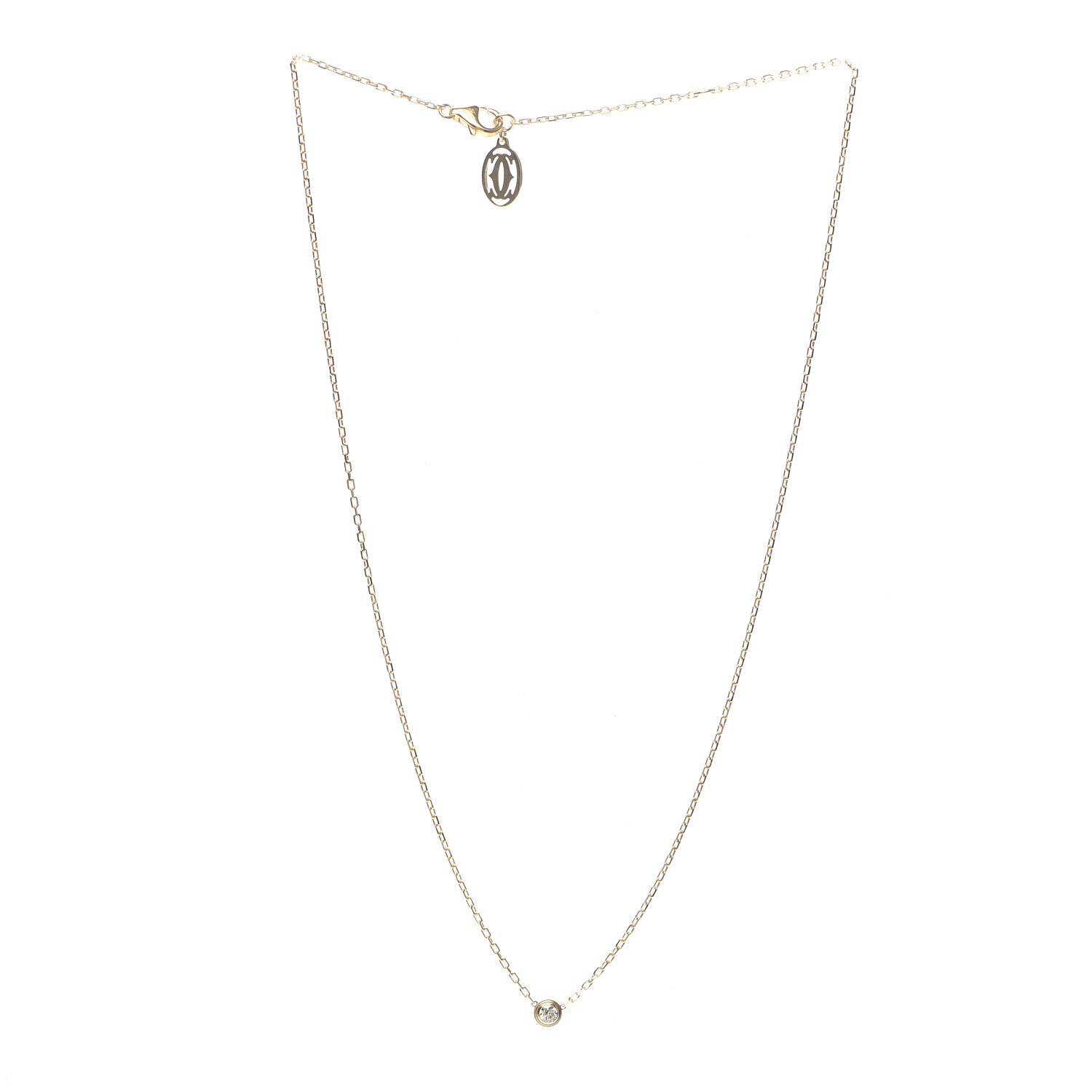 Cartier 18K Yellow Gold Diamond SM D'Amour Pendant Necklace 3 of 5