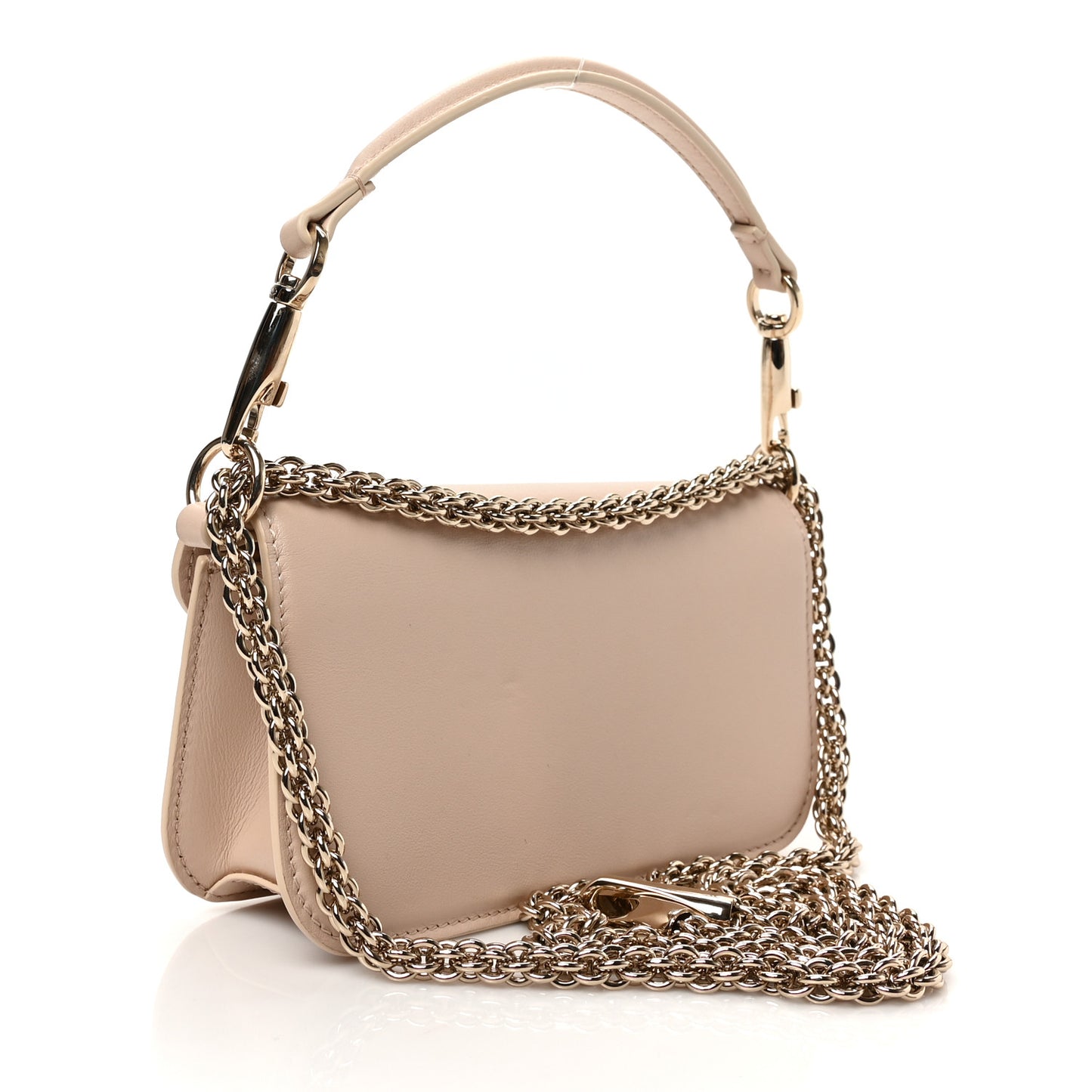 Calfskin Enamel Vlogo Small Loco Shoulder Bag Rose Cannelle