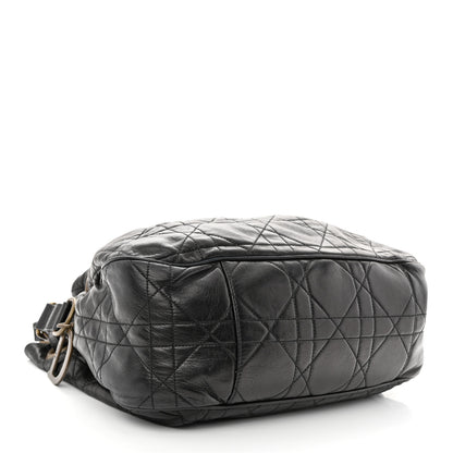 Christian Dior Lambskin Cannage Drawstring Bag Black 4 of 11