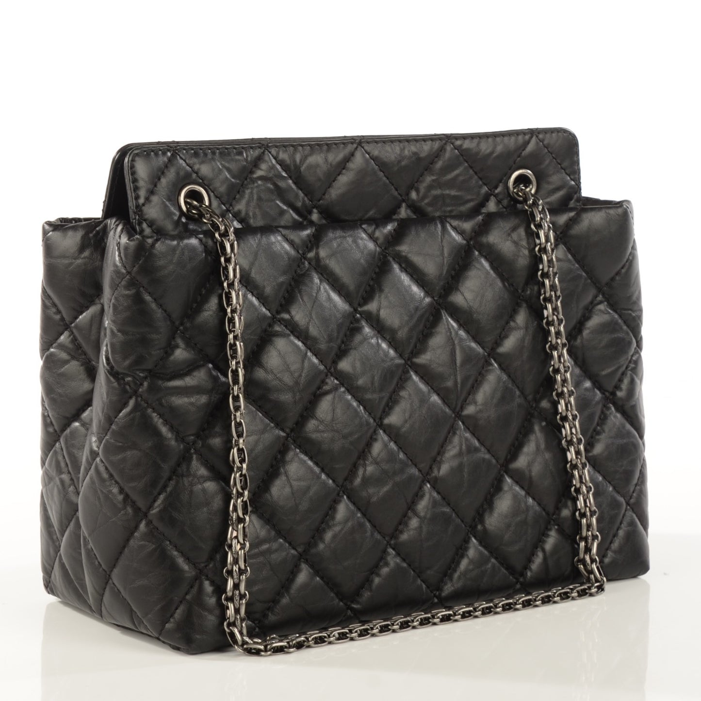 Aged Calfskin Quilted Reissue 2.55 Tote Black