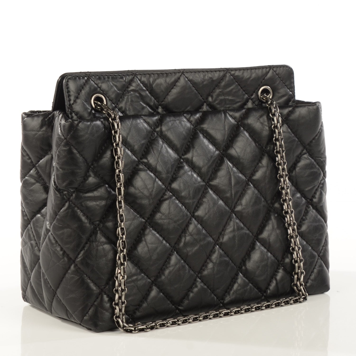 Chanel Aged Calfskin Quilted Reissue 2.55 Tote Black 3 of 8