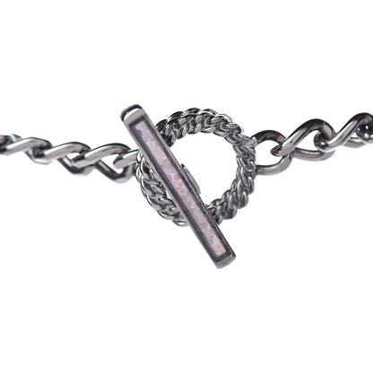 Chanel Metal Strass Enamel CC Chain Link Choker Necklace Dark Silver 5 of 7