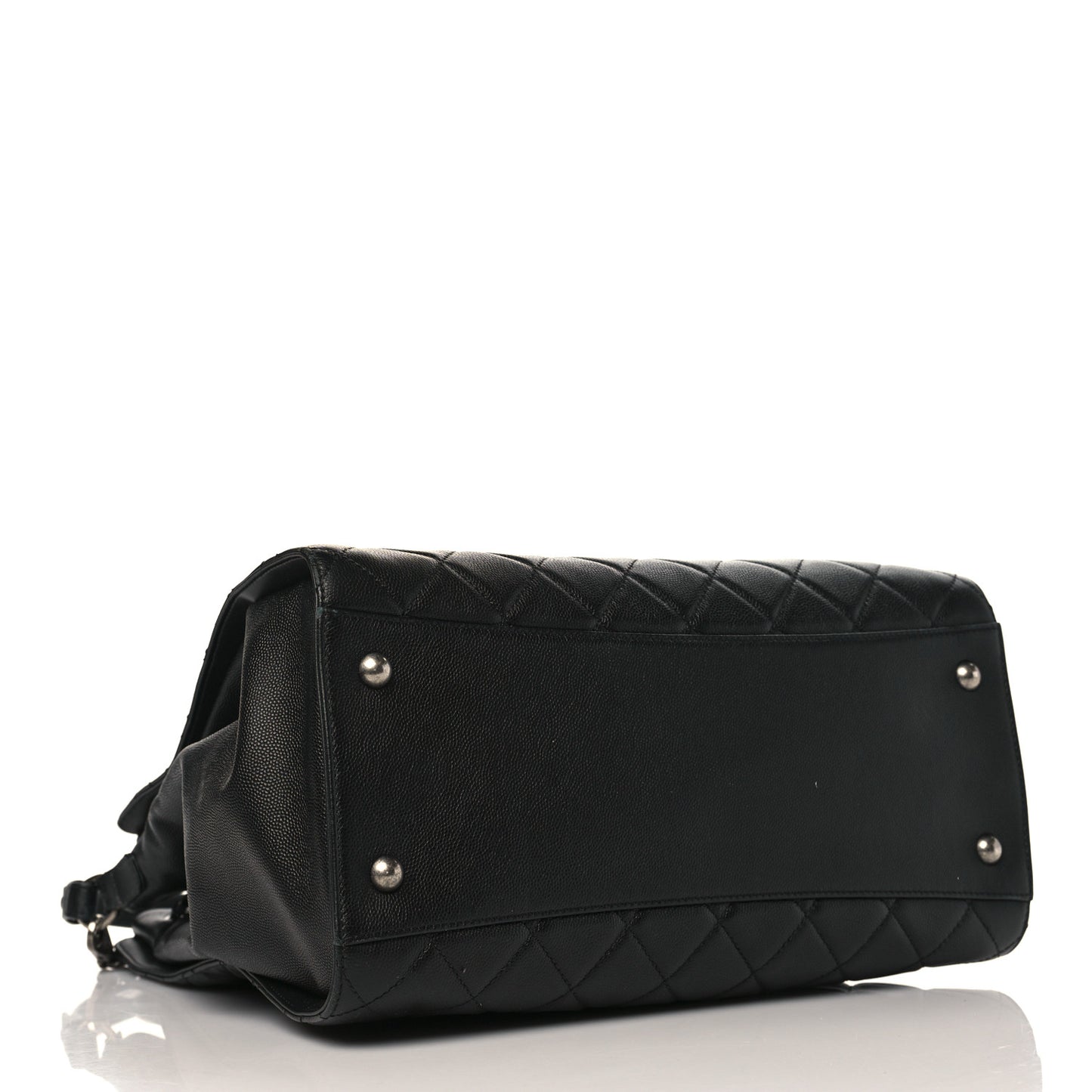 Caviar Quilted Large CC Bucket Bag Black