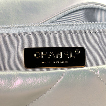 Chanel Iridescent Calfskin Quilted Large Chanel 19 Flap White 5 of 12