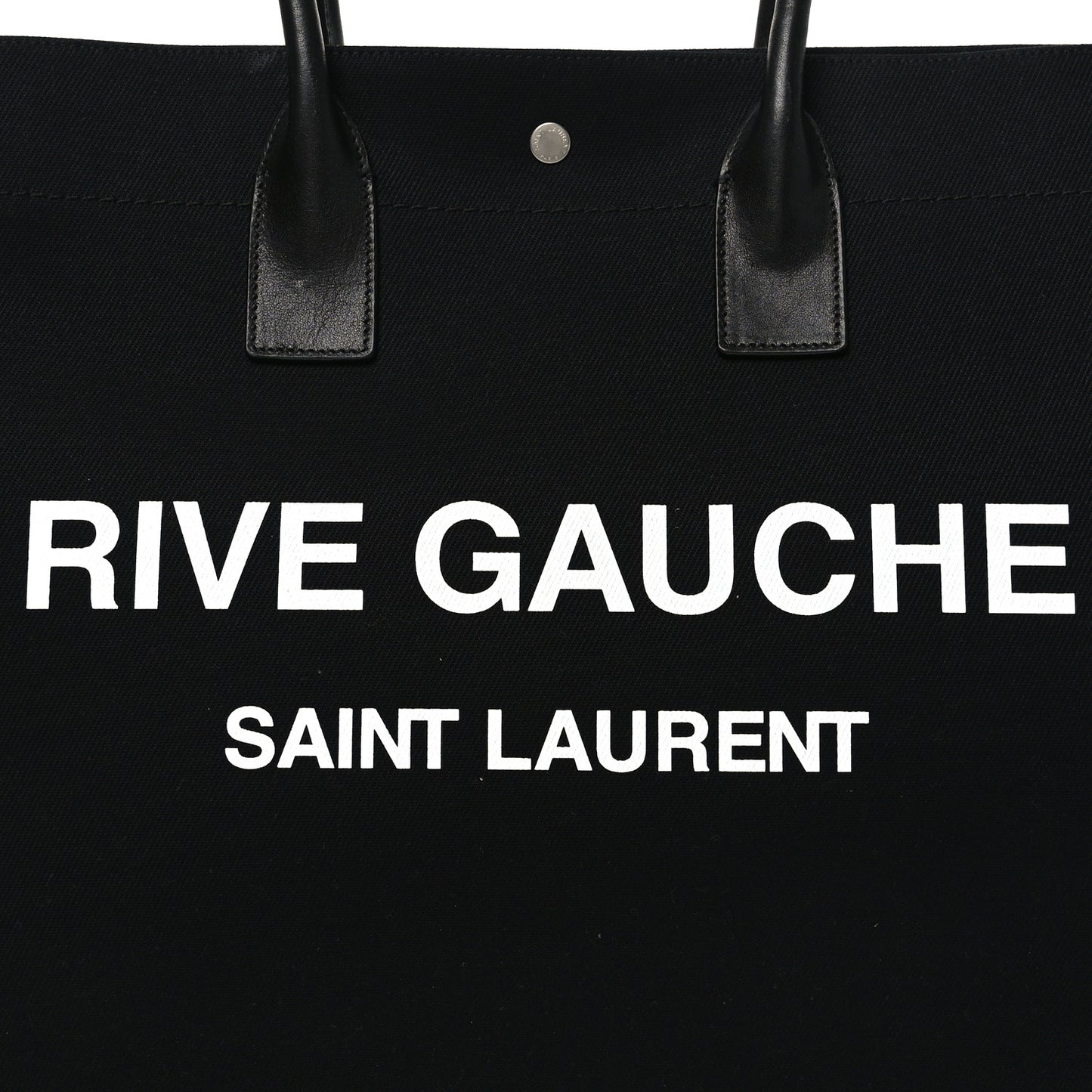 Linen Calfskin Rive Gauche Tote Black
