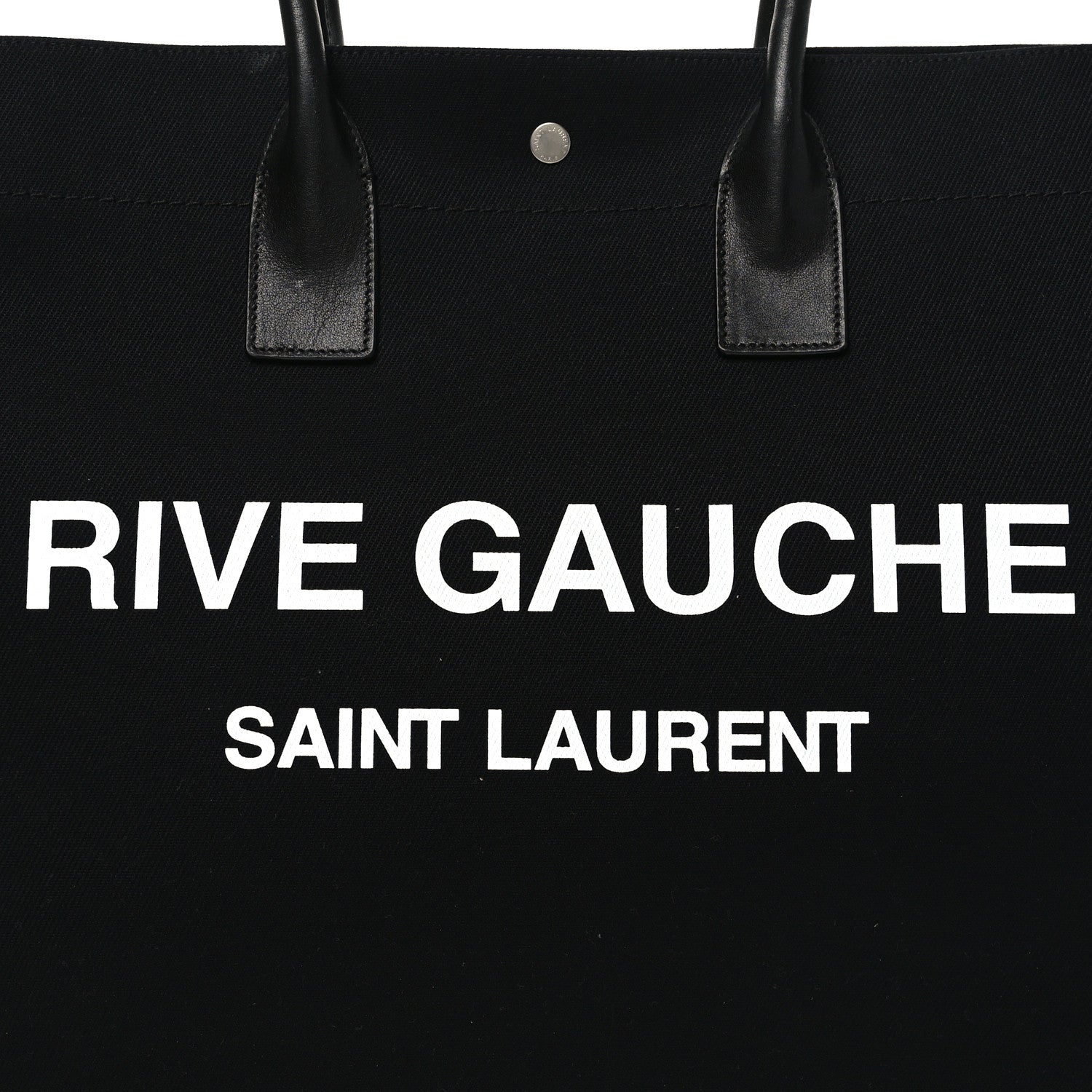 Saint Laurent Linen Calfskin Rive Gauche Tote Black 7 of 9