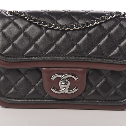 Chanel Lambskin Classic Twist Mini Rectangular Flap Black Burgundy 10 of 10
