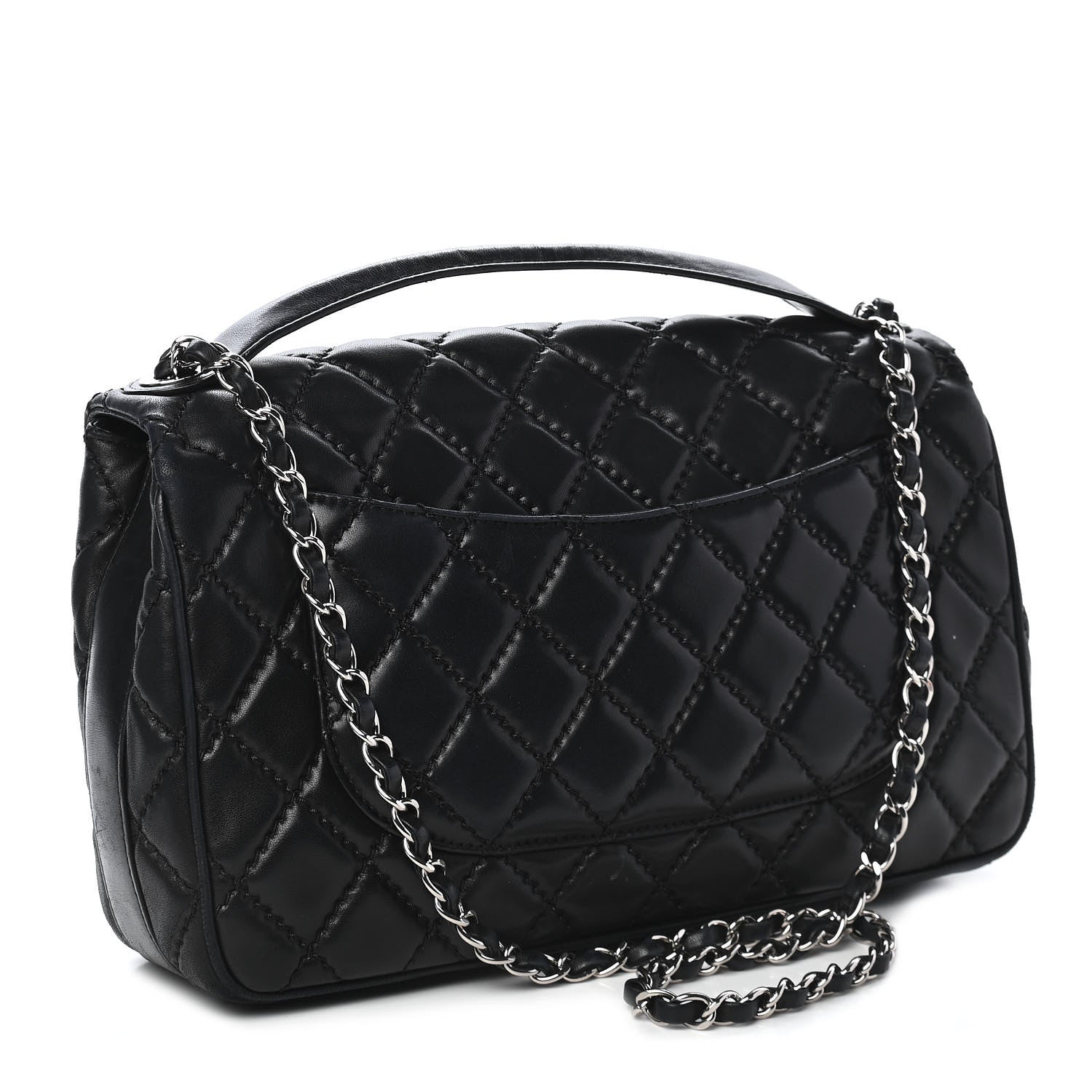 Chanel Lambskin Quilted Jumbo Easy Carry Flap Black 3 of 9