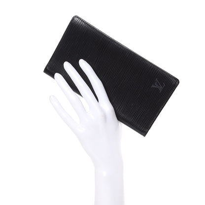 Louis Vuitton Epi Checkbook Organizer Wallet Black 2 of 10