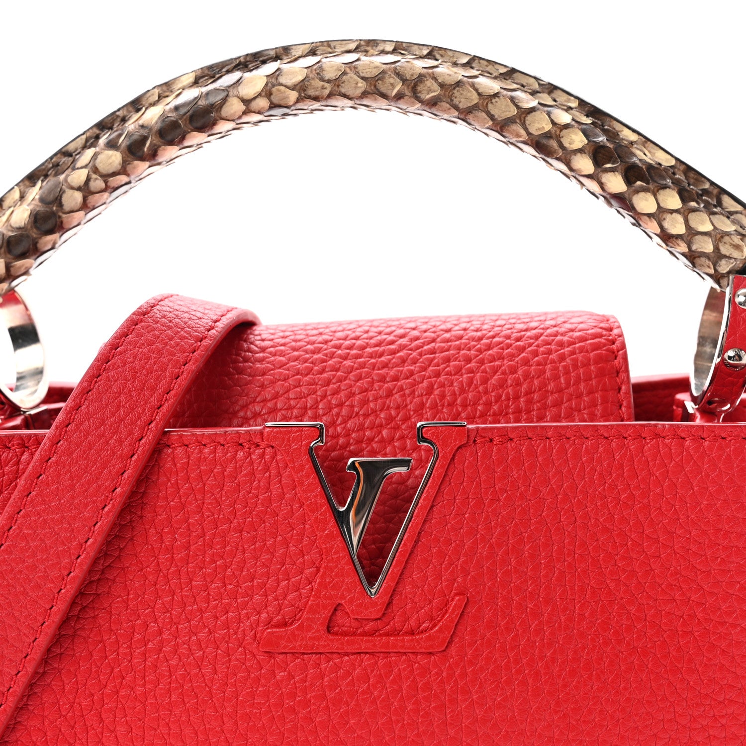 Louis Vuitton Taurillon Snakeskin Capucines BB Rubis 7 of 9
