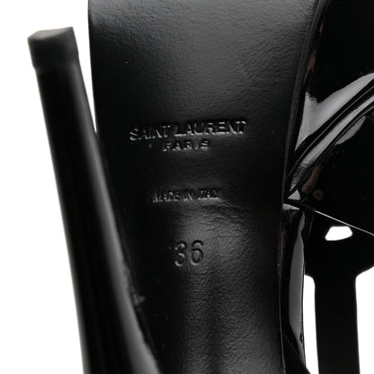 Saint Laurent Patent Tribute 105 Platform Sandals 36 Black 7 of 8