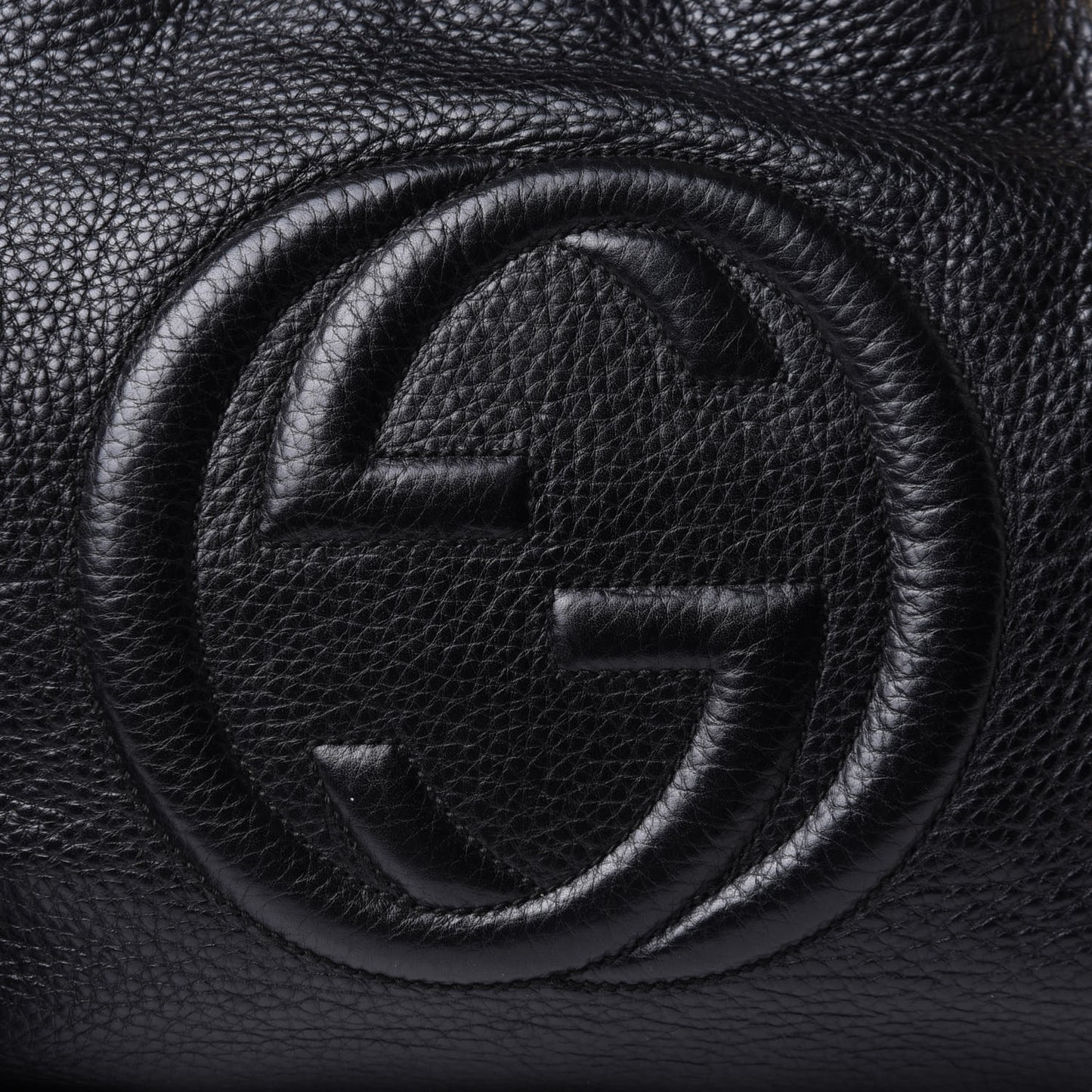 Pebbled Calfskin Medium Soho Chain Shoulder Bag Black