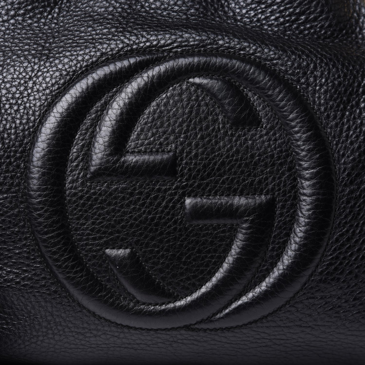 Gucci Pebbled Calfskin Medium Soho Chain Shoulder Bag Black 9 of 14