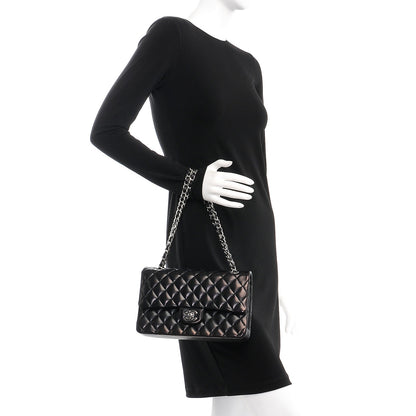 Chanel Lambskin Quilted Medium Double Flap Black 3 of 8