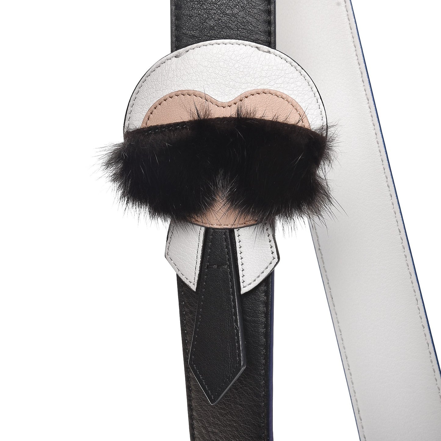 Vitello Dolce Mink Fur Karlito Inlay Strap You Black Multicolor