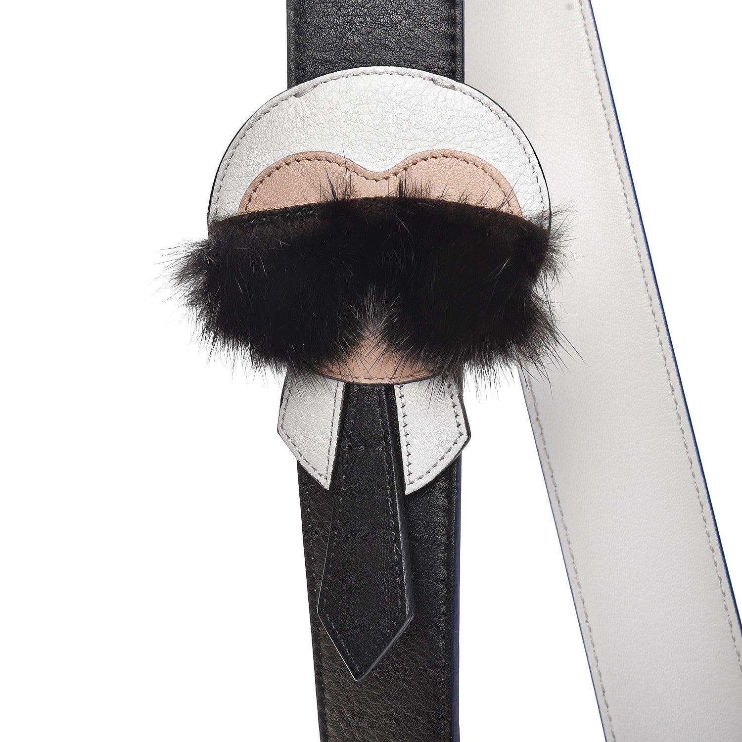 Fendi Vitello Dolce Mink Fur Karlito Inlay Strap You Black Multicolor 2 of 5
