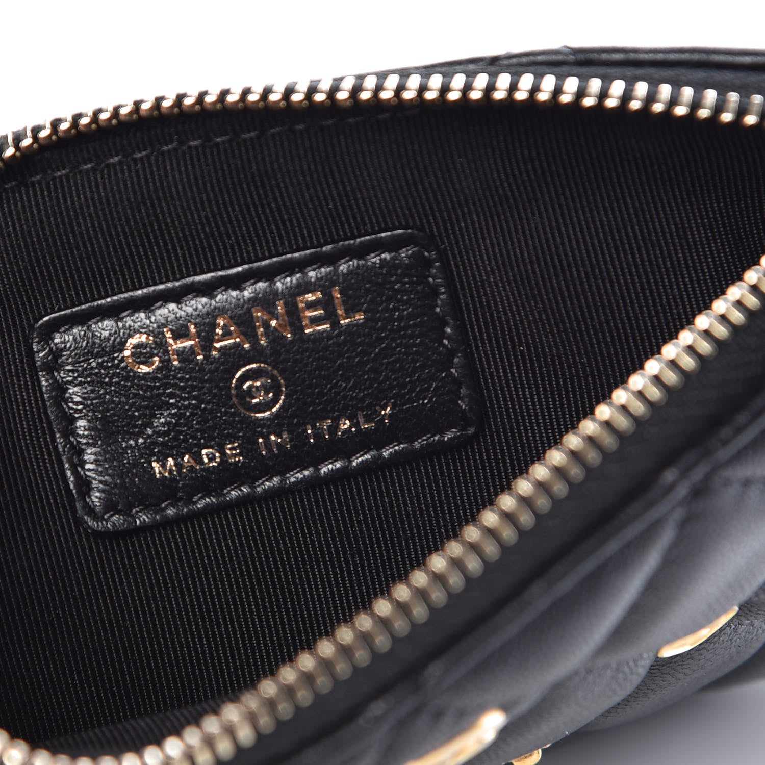 Chanel Lambskin Quilted Small Lucky Charms Cosmetic Case Black 6 of 8