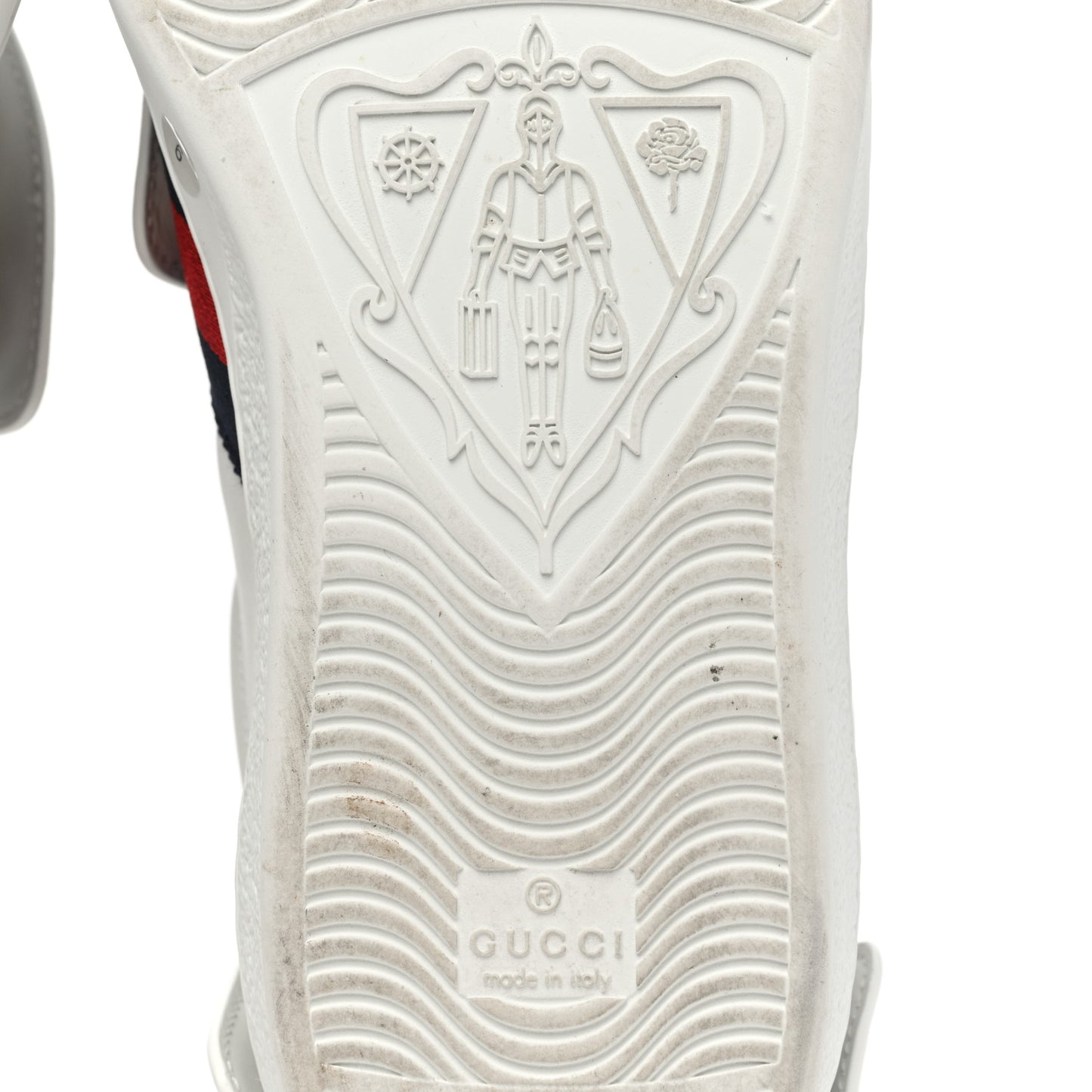 Calfskin Ayers Embroidered Web Mens Ace Removable Patches High Top Sneakers 9 White