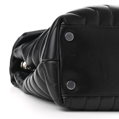Saint Laurent Calfskin Y Quilted Monogram Large Loulou Chain Satchel Black 8 of 9