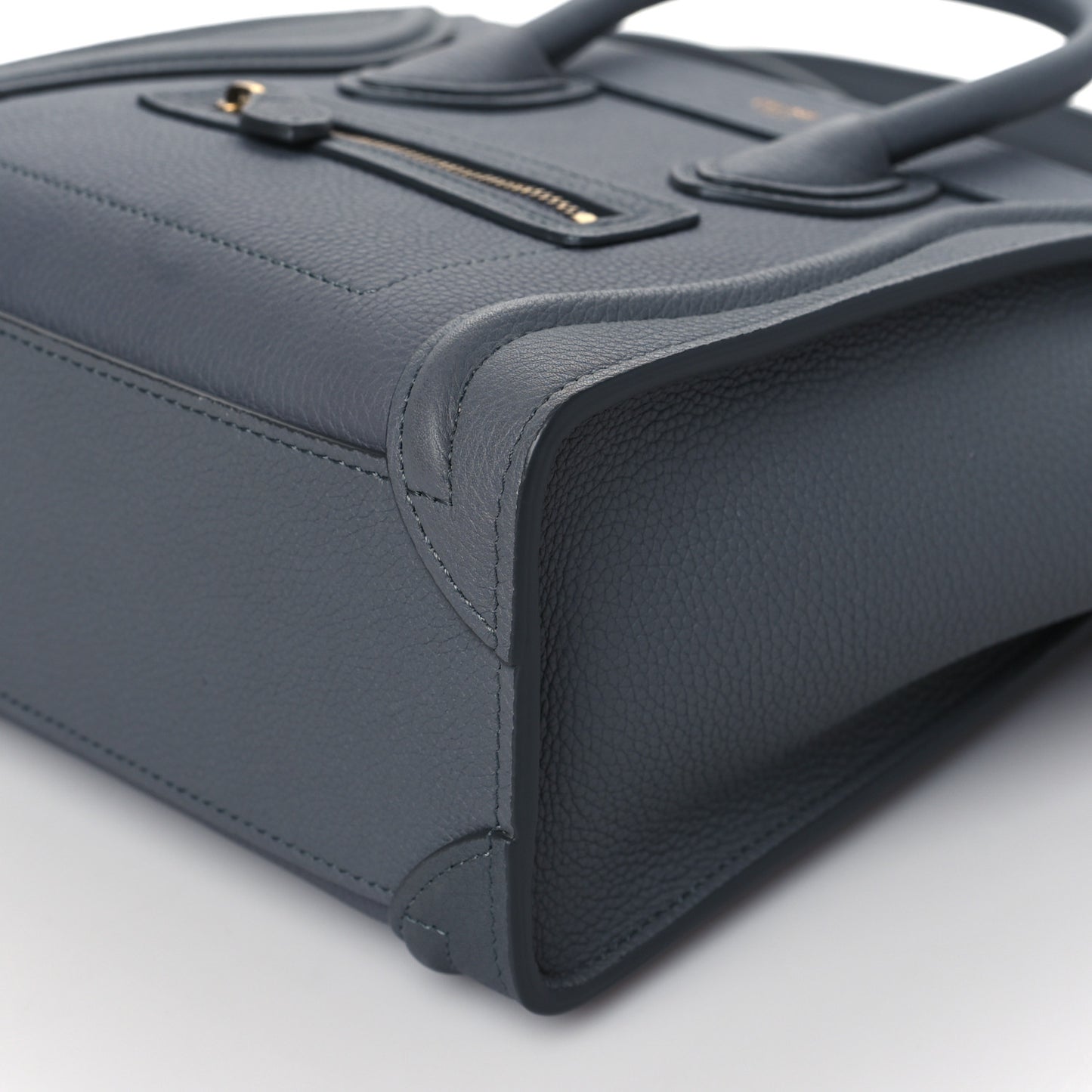 Drummed Calfskin Nano Luggage Kohl