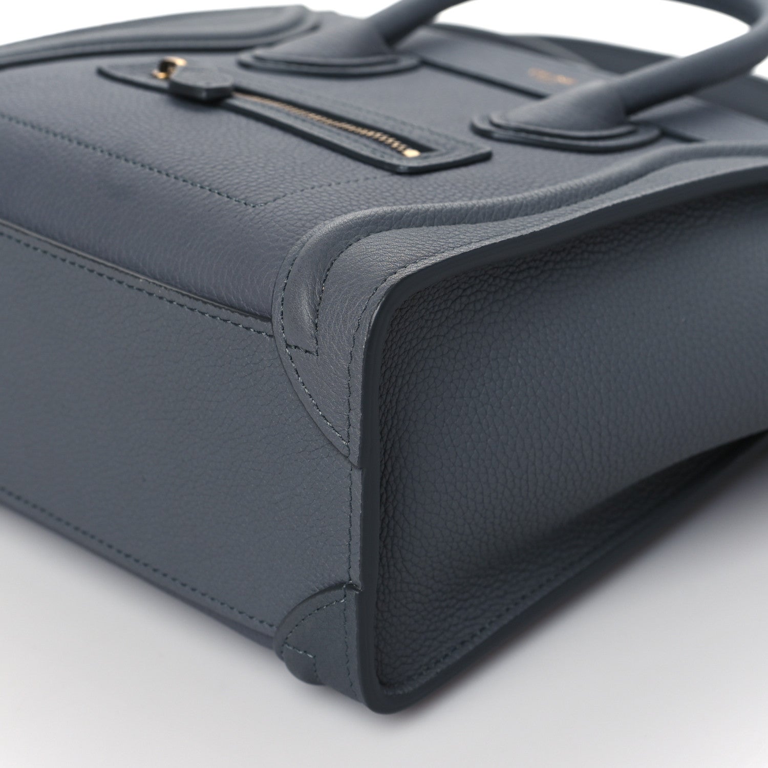 Celine Drummed Calfskin Nano Luggage Kohl 11 of 12