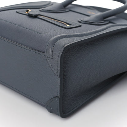 Celine Drummed Calfskin Nano Luggage Kohl 11 of 12