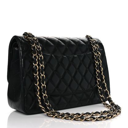 Chanel Lambskin Quilted Jumbo Double Flap Black 3 of 13