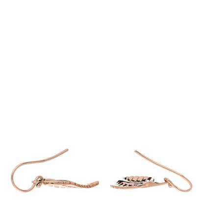 Jennifer Meyer 18K Rose Gold Hammered Leaf Drop Earrings 3 of 4