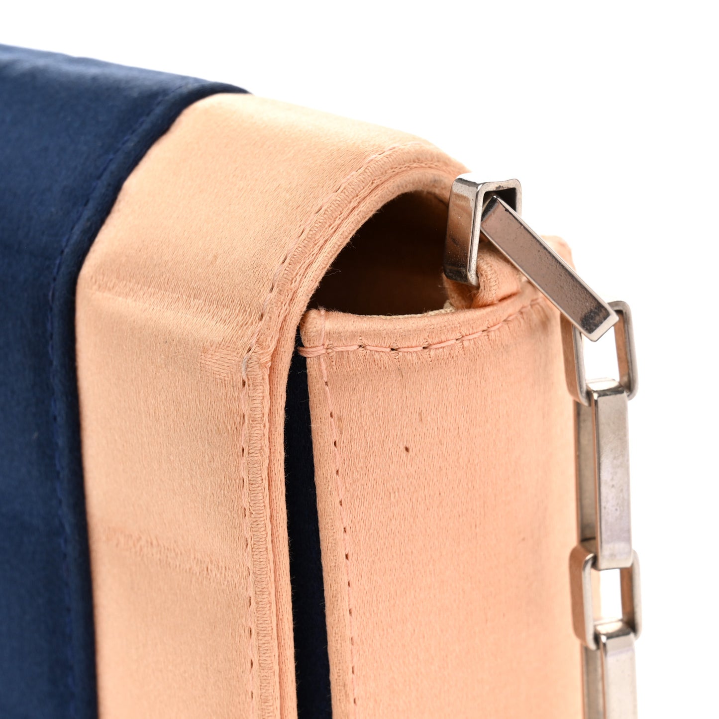 Satin Chocolate Bar Flap Blue Light Pink