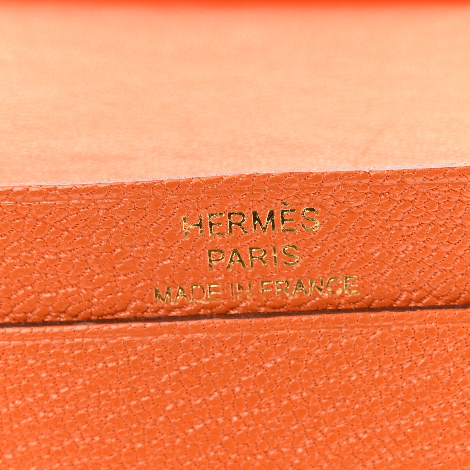 Hermes Chevre Mysore Bearn Card Holder Wallet Orange 6 of 10
