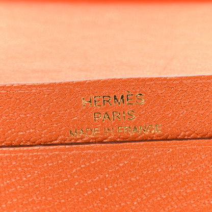 Hermes Chevre Mysore Bearn Card Holder Wallet Orange 6 of 10