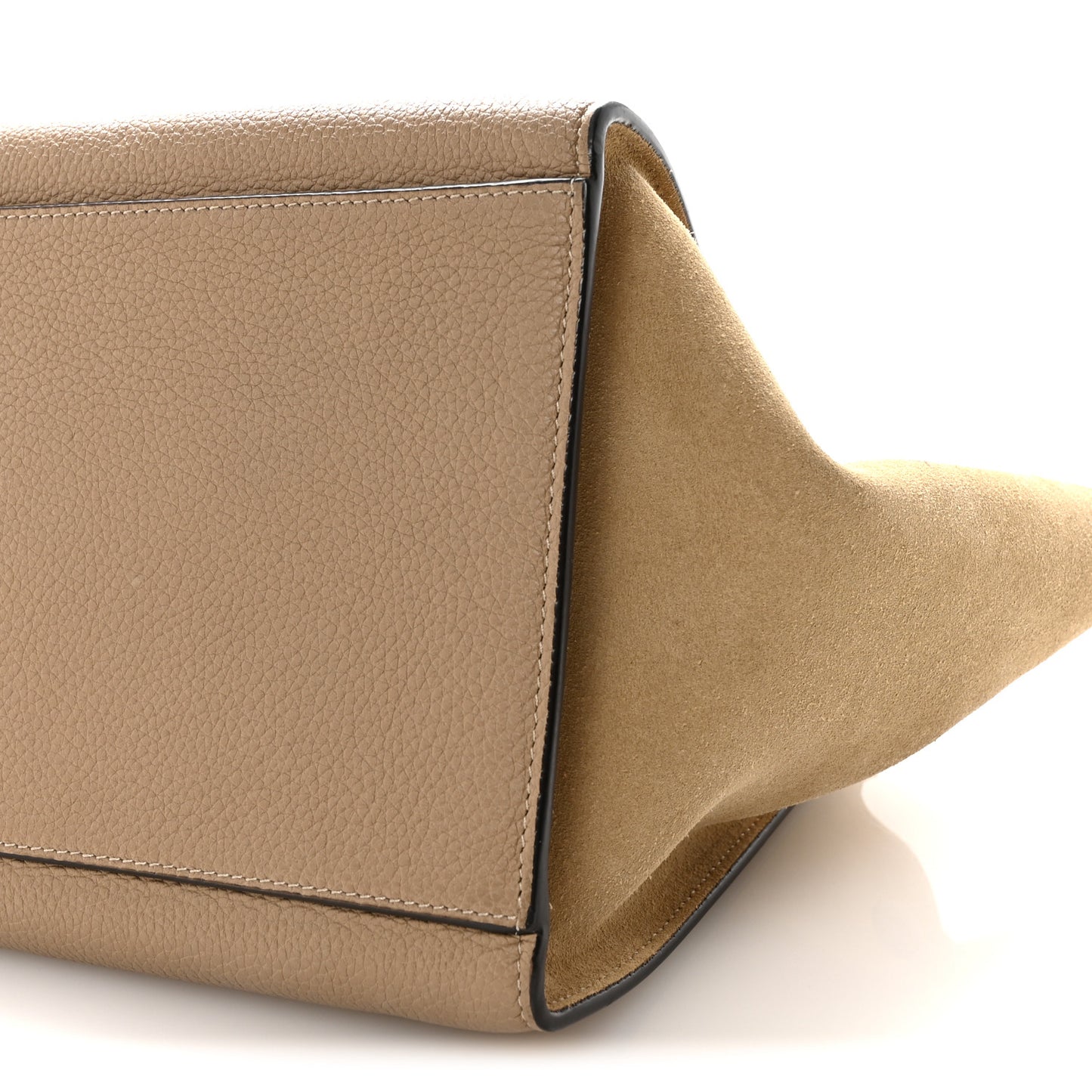 Drummed Calfskin Suede Medium Trapeze Dune