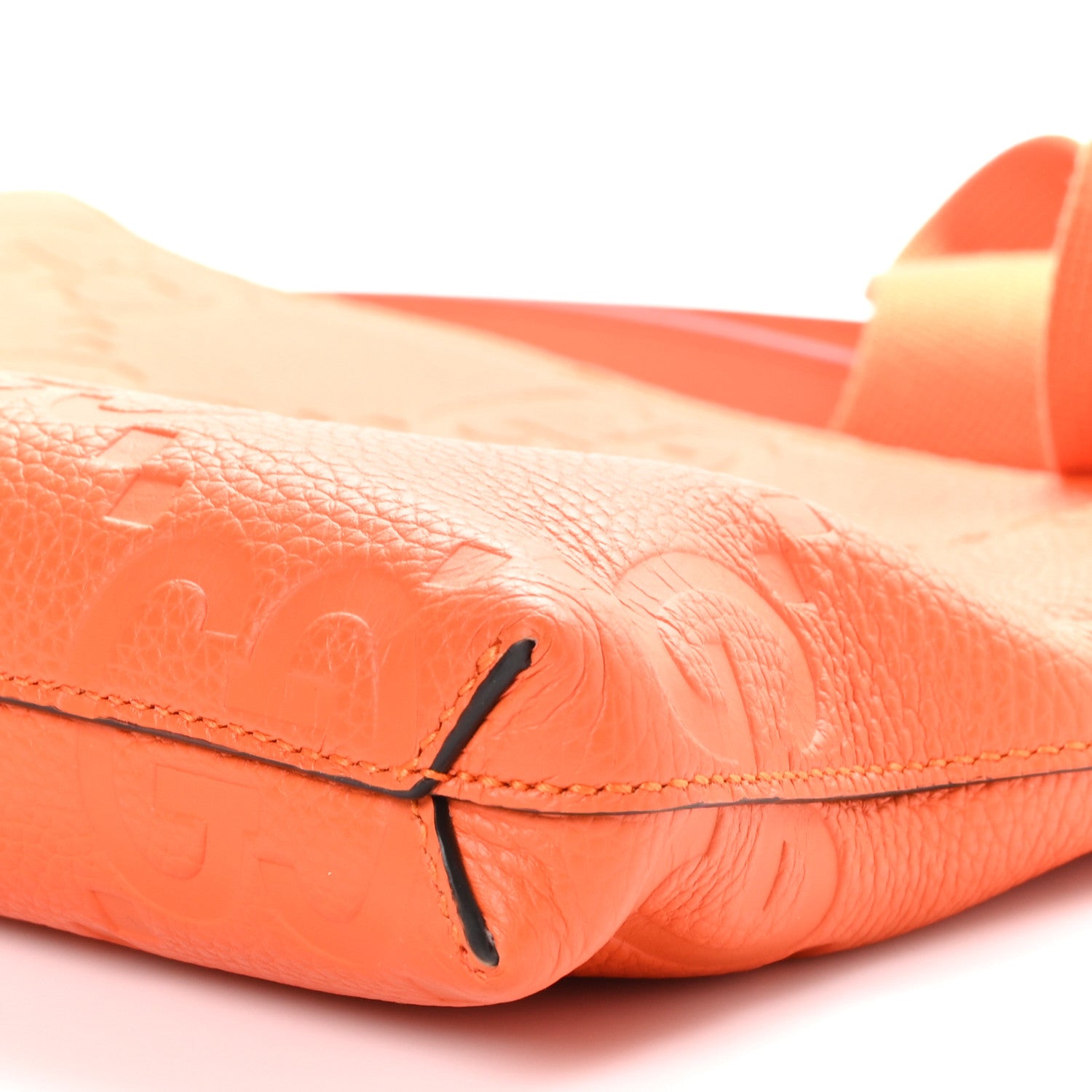 Gucci Piuma Calfskin Jumbo GG Embossed Medium Wristlet Messenger Bag Orange 9 of 9