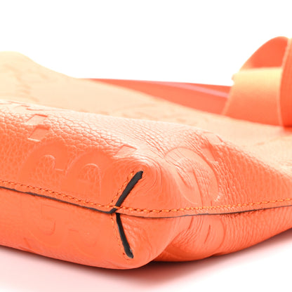 Gucci Piuma Calfskin Jumbo GG Embossed Medium Wristlet Messenger Bag Orange 9 of 9