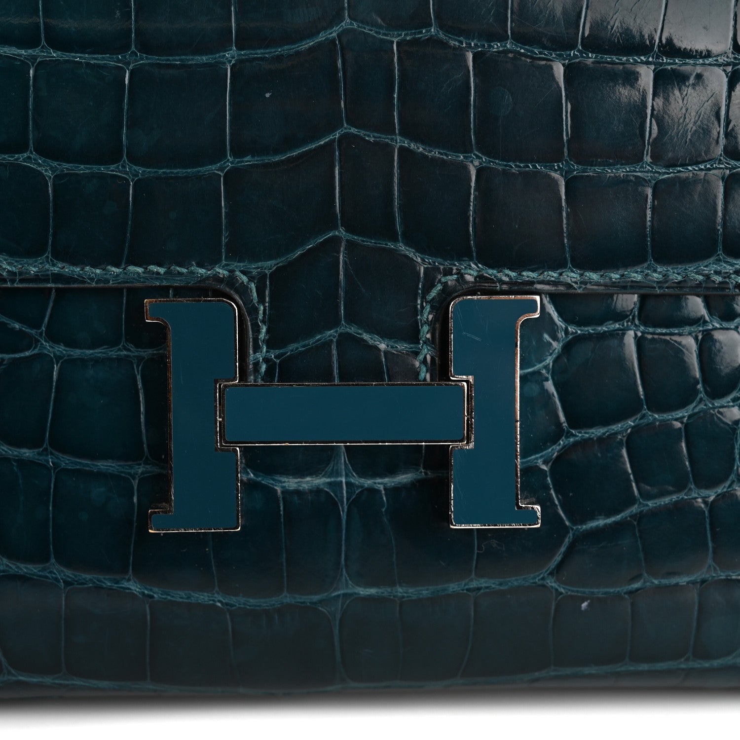 Hermes Shiny Alligator Enamel Constance Wallet Colvert 12 of 16