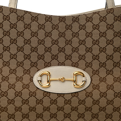 Gucci Monogram New Sakai Calfskin Lux Horsebit 1955 Tote Beige Ebony Mystic White 10 of 10