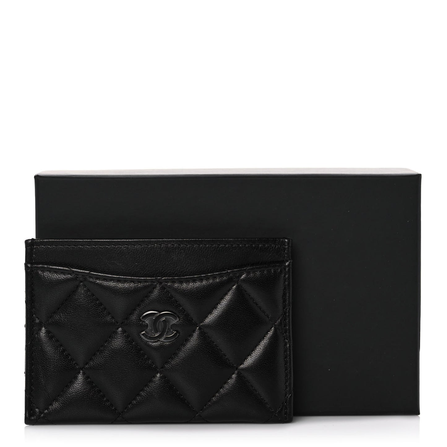 Lambskin Quilted Card Holder So Black