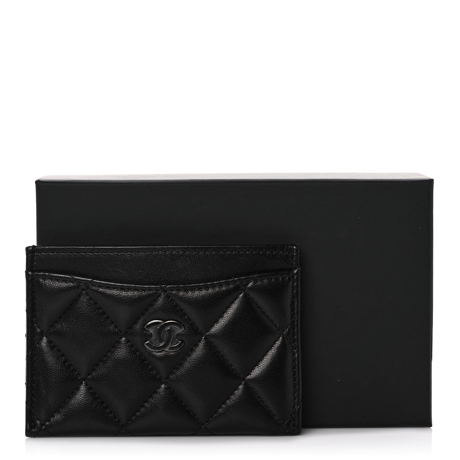 Chanel Lambskin Quilted Card Holder So Black 9 of 9