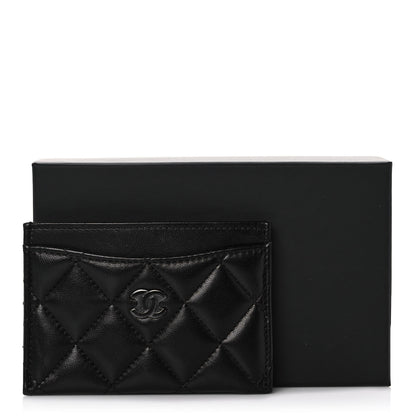 Chanel Lambskin Quilted Card Holder So Black 9 of 9