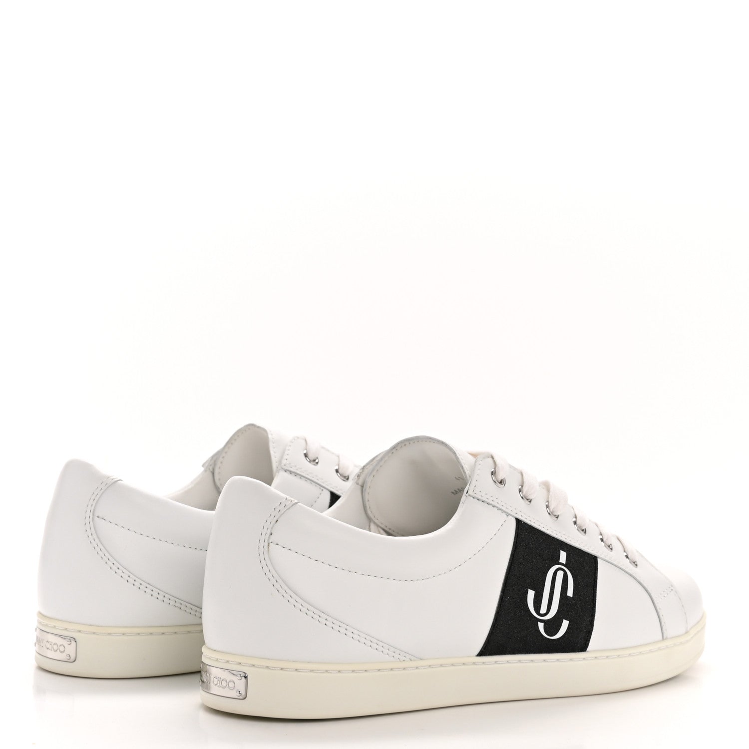 Jimmy Choo Nappa Glitter Cash JC Sneakers 41 White Black 5 of 9