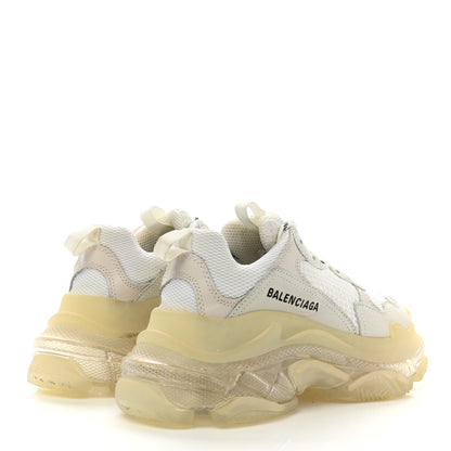Balenciaga Fabric Mesh Clear Sole Womens Triple S Sneakers 37 White 4 of 8